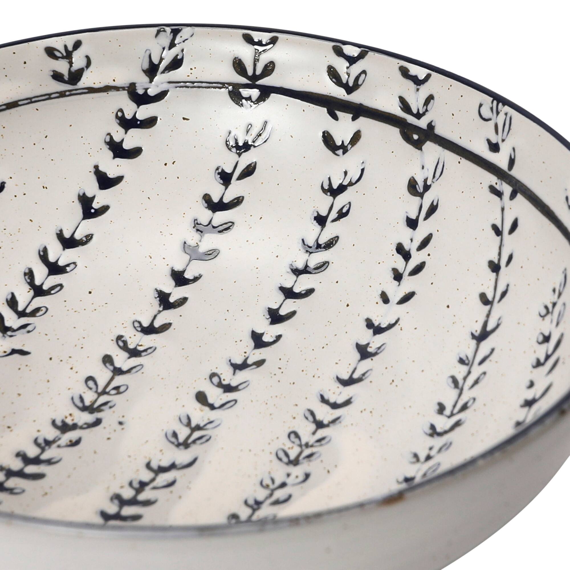 Hello Honey® Antique White & Blue Reactive Glaze Stoneware Bowl Set
